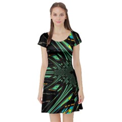 Art Pattern Abstract Design Short Sleeve Skater Dress