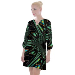 Art Pattern Abstract Design Open Neck Shift Dress