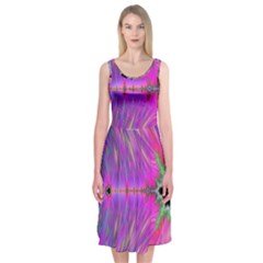 Fractal Fractals Abstract Art Midi Sleeveless Dress