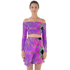 Fractal Fractals Abstract Art Off Shoulder Top With Skirt Set