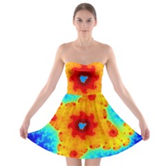 Fractal Starfish Mandelbrot Blue Strapless Bra Top Dress by Ravend