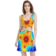 Fractal Starfish Mandelbrot Blue Velour Cutout Dress