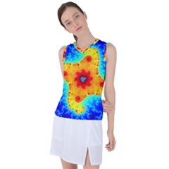 Fractal Starfish Mandelbrot Blue Women s Sleeveless Sports Top by Ravend