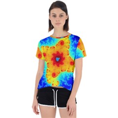 Fractal Starfish Mandelbrot Blue Open Back Sport Tee by Ravend