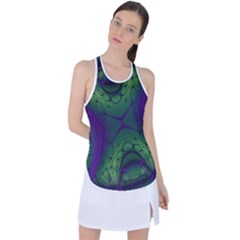 Fractal Abstract Art Pattern Racer Back Mesh Tank Top