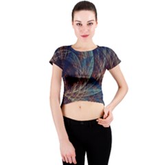 Fractal Abstract Art Crew Neck Crop Top