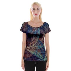 Fractal Abstract Art Cap Sleeve Top