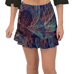 Fractal Abstract Art Fishtail Mini Chiffon Skirt