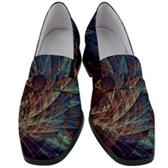 Fractal Abstract Art Women s Chunky Heel Loafers