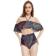 Fractal Abstract Art Halter Flowy Bikini Set 