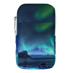 Green Aurora Lights-over Rocky Shore During Night Time Waist Pouch (large) by danenraven