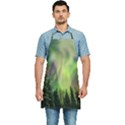 Aurora Borealis In Sky Over Forest Kitchen Apron View1