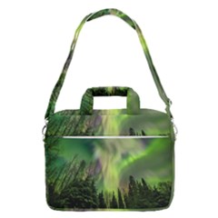 Aurora Borealis In Sky Over Forest Macbook Pro 16  Shoulder Laptop Bag