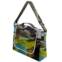 Aerial View Of Mountain And Body Of Water Box Up Messenger Bag by danenraven