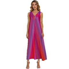 Multicolored Abstract Linear Print V-neck Sleeveless Babydoll Dress by dflcprintsclothing