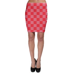 Red And Pink Check Bodycon Skirt by NerdyChick