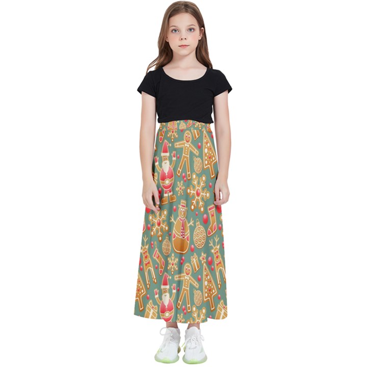 Pattern Seamless Kids  Flared Maxi Skirt