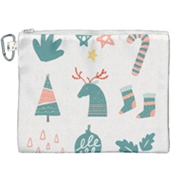Reindeer Stars Socks Stick Candy Cane Canvas Cosmetic Bag (xxxl) by artworkshop