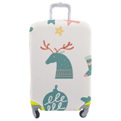 Reindeer Stars Socks Stick Candy Cane Luggage Cover (medium)