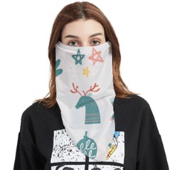 Reindeer Stars Socks Stick Candy Cane Face Covering Bandana (Triangle)