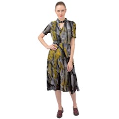 Rock Wall Crevices  Keyhole Neckline Chiffon Dress by artworkshop