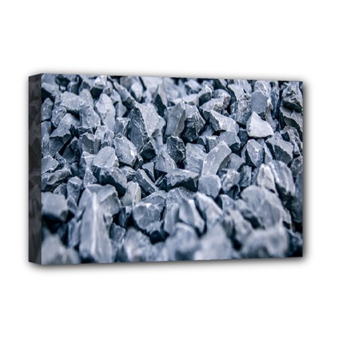 Rocks Stones Gray Gravel Rocky Material  Deluxe Canvas 18  X 12  (stretched) by artworkshop