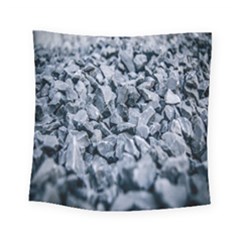 Rocks Stones Gray Gravel Rocky Material  Square Tapestry (small) by artworkshop