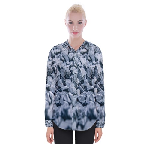 Rocks Stones Gray Gravel Rocky Material  Womens Long Sleeve Shirt by artworkshop