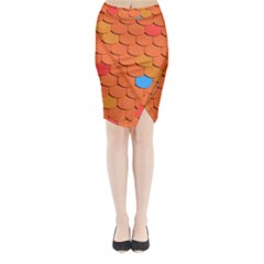 Roof Roofing Tiles  Midi Wrap Pencil Skirt by artworkshop