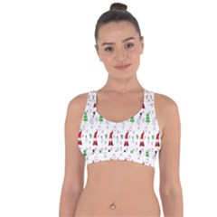 Santa Claus Snowman Christmas  Cross String Back Sports Bra by artworkshop