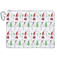 Santa Claus Snowman Christmas  Canvas Cosmetic Bag (xxl) by artworkshop