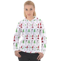 Santa Claus Snowman Christmas  Women s Overhead Hoodie by artworkshop