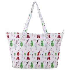 Santa Claus Snowman Christmas  Full Print Shoulder Bag by artworkshop