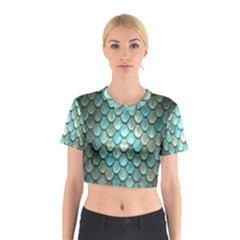 Scales Backdrop Texture Cotton Crop Top by artworkshop