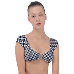 Seamless Abstract Geometric Pattern Background Cap Sleeve Ring Bikini Top