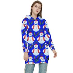 Seamless Repeat Repeating Pattern Women s Long Oversized Pullover Hoodie