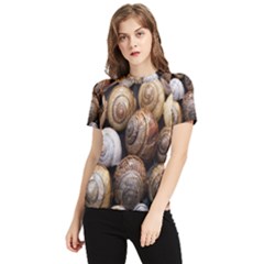 Snail Shells Pattern Arianta Arbustorum Women s Short Sleeve Rash Guard