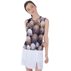Snail Shells Pattern Arianta Arbustorum Women s Sleeveless Sports Top by artworkshop