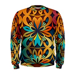 Orange, Turquoise And Blue Pattern  Men s Sweatshirt by Sobalvarro