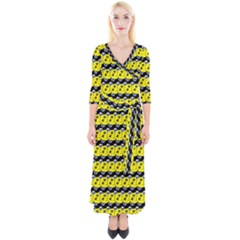 Smile Quarter Sleeve Wrap Maxi Dress by Sparkle