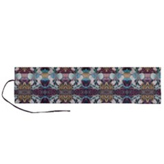 Multicolored Ornate Decorate Pattern Roll Up Canvas Pencil Holder (l) by dflcprintsclothing