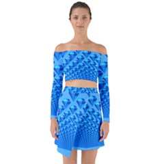 Diamond Pattern Off Shoulder Top With Skirt Set by Sparkle