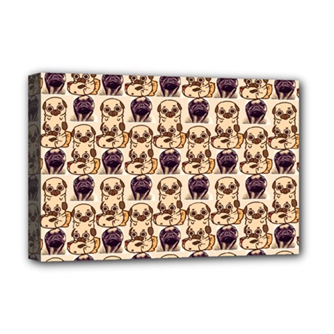 Pugs Deluxe Canvas 18  X 12  (stretched) by Sparkle