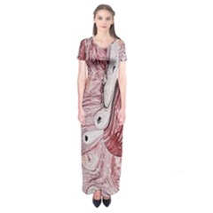 Cora; abstraction Short Sleeve Maxi Dress