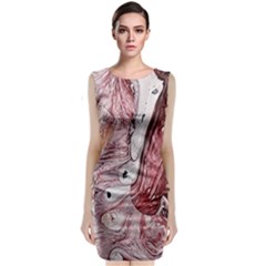 Cora; abstraction Sleeveless Velvet Midi Dress