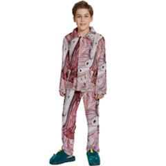 Cora; abstraction Kids  Long Sleeve Velvet Pajamas Set