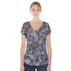 Floral Surface Print Design Short Sleeve Front Detail Top by dflcprintsclothing