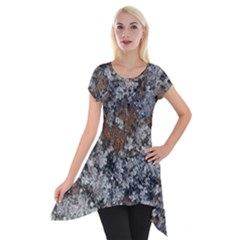 Floral Surface Print Design Short Sleeve Side Drop Tunic by dflcprintsclothing