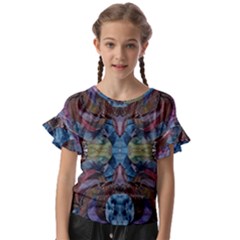Marbled Confetti Symmetry Kids  Cut Out Flutter Sleeves