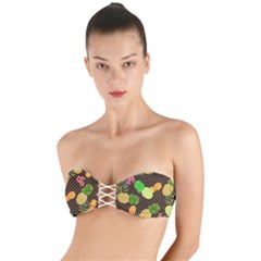 Troipcal Pineapple Fun Twist Bandeau Bikini Top by PaperDesignNest